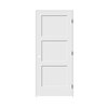 Trimlite 34"x84"x13/8" Primed 3Panel Equal Panel Interior Shaker 69/16" LH Prehung Door Matte Black Hinges 2170pri8433LH10B6916